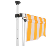 NNEVL Manual Retractable Awning 350 cm Orange and White Stripes
