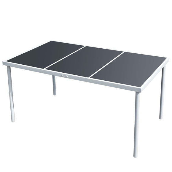 NNEVL Garden Table 150x90x74 cm Black Steel