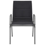 NNEVL Stackable Garden Chairs 6 pcs Steel and Textilene Black
