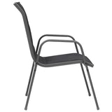 NNEVL Stackable Garden Chairs 6 pcs Steel and Textilene Black