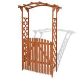 NNEVL Garden Arch with Gate Solid Wood 120x60x205 cm