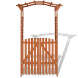 NNEVL Garden Arch with Gate Solid Wood 120x60x205 cm
