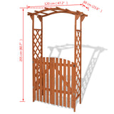 NNEVL Garden Arch with Gate Solid Wood 120x60x205 cm