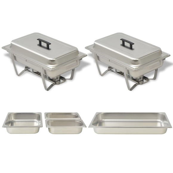 NNEVL 2 Piece Chafing Dish Set Stainless Steel