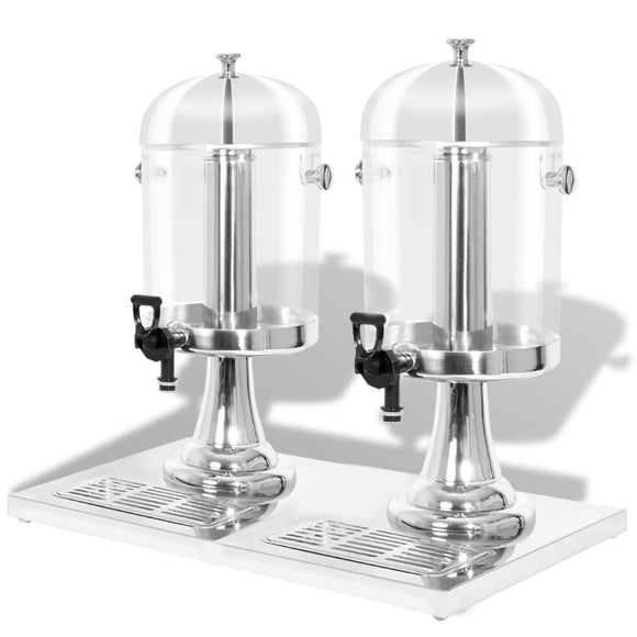 NNEVL Double Juice Dispenser Stainless Steel 2 x 8 L