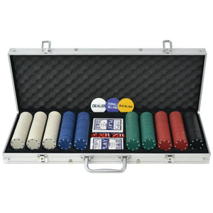 NNEVL Poker Set with 500 Chips Aluminium