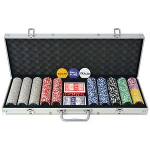 NNEVL Poker Set with 500 Laser Chips Aluminium