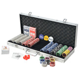NNEVL Poker Set with 500 Laser Chips Aluminium