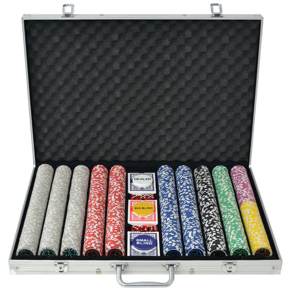 NNEVL Poker Set with 1000 Laser Chips Aluminium