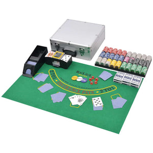 NNEVL Combine Poker/Blackjack Set with 600 Laser Chips Aluminium