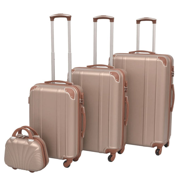 NNEVL Four Piece Hardcase Trolley Set Champagne