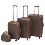 NNEVL Four Piece Hardcase Trolley Set Coffee