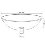NNEVL Basin Tempered Glass 42 cm Gold