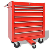 NNEVL Workshop Tool Trolley with 1125 Tools Steel Red