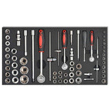 NNEVL Workshop Tool Trolley with 1125 Tools Steel Red