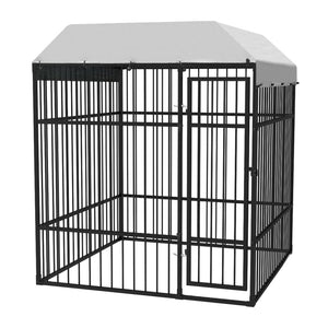 NNEVL Outdoor Dog Kennel with Roof 2x2x2.3 m