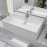 NNEVL Basin with Faucet Hole Ceramic White 60.5x42.5x14.5 cm