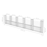 NNEVL Gabion Basket U-Shape Galvanised Steel 570x20x100 cm
