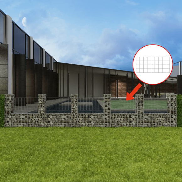 NNEVL Gabion Basket U-Shape Galvanised Steel 570x20x100 cm