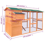 NNEVL Chicken Coop Wood 295x163x170 cm