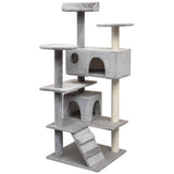 NNEVL Cat Tree with Sisal Scratching Posts 125 cm Grey