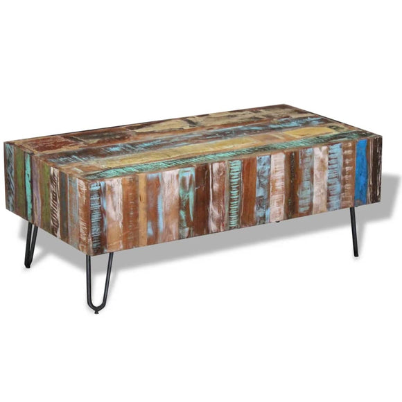 NNEVL Coffee Table Solid Reclaimed Wood 100x50x38 cm
