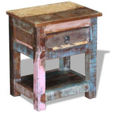 NNEVL Side Table with 1 Drawer Solid Reclaimed Wood 43x33x51 cm