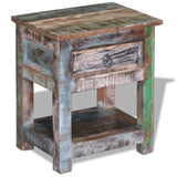 NNEVL Side Table with 1 Drawer Solid Reclaimed Wood 43x33x51 cm