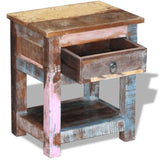 NNEVL Side Table with 1 Drawer Solid Reclaimed Wood 43x33x51 cm
