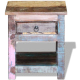NNEVL Side Table with 1 Drawer Solid Reclaimed Wood 43x33x51 cm