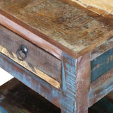 NNEVL Side Table with 1 Drawer Solid Reclaimed Wood 43x33x51 cm