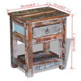 NNEVL Side Table with 1 Drawer Solid Reclaimed Wood 43x33x51 cm