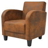 NNEVL Armchair Brown Faux Suede Leather