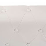 NNEVL Chesterfield Corner Sofa 5-Seater Artificial Leather White