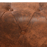 NNEVL Chesterfield Corner Sofa 6-Seater Artificial Leather Brown