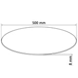 NNEVL Table Top Tempered Glass Round 500 mm