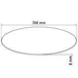 NNEVL Table Top Tempered Glass Round 700 mm