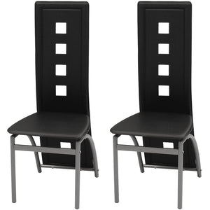 NNEVL Dining Chairs 2 pcs Black Faux Leather