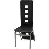 NNEVL Dining Chairs 2 pcs Black Faux Leather