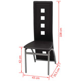 NNEVL Dining Chairs 2 pcs Black Faux Leather