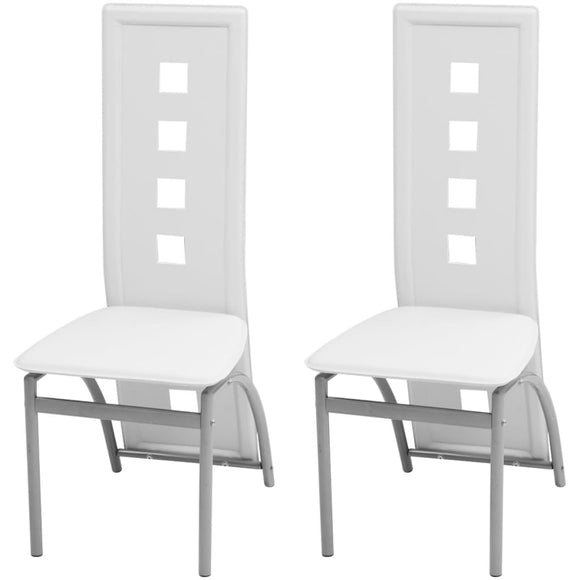 NNEVL Dining Chairs 2 pcs White Faux Leather