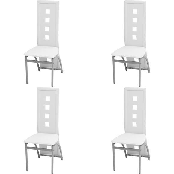 NNEVL Dining Chairs 4 pcs White Faux Leather