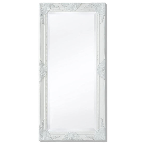 NNEVL Wall Mirror Baroque Style 100x50 cm White