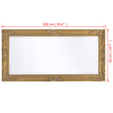 NNEVL Wall Mirror Baroque Style 100x50 cm Gold