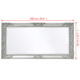 NNEVL Wall Mirror Baroque Style 100x50 cm Silver