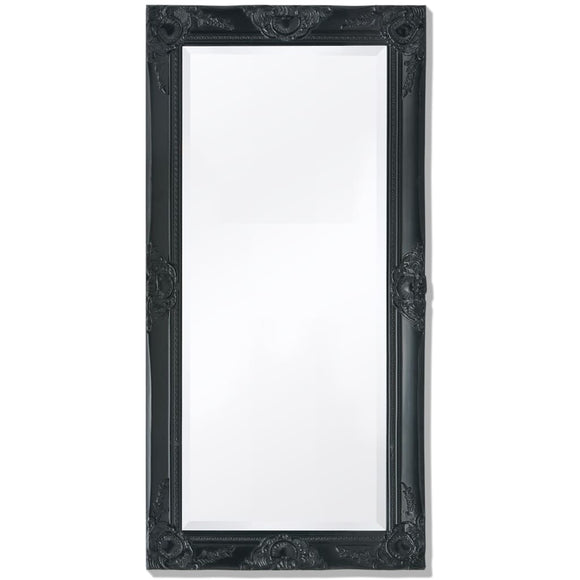 NNEVL Wall Mirror Baroque Style 100x50 cm Black