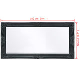 NNEVL Wall Mirror Baroque Style 100x50 cm Black
