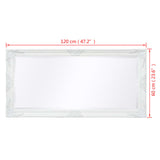 NNEVL Wall Mirror Baroque Style 120x60 cm White