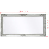 NNEVL Wall Mirror Baroque Style 120x60 cm Silver