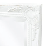 NNEVL Wall Mirror Baroque Style 140x50 cm White